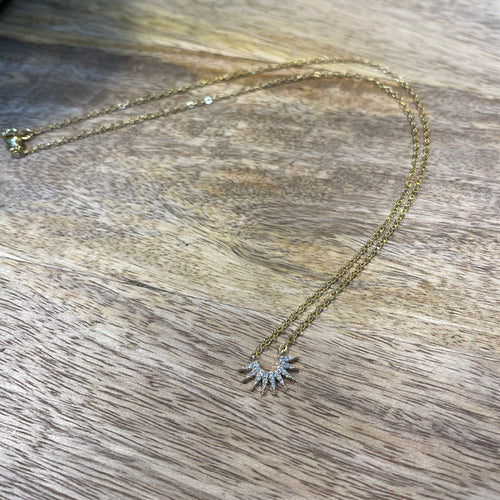 Gold Sun Ray Necklace