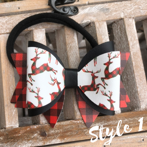 Mommy and Me Christmas Plaid Bow