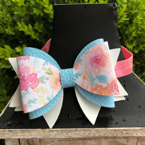 Mommy and Me Spring Floral Bow or Earrings - Neon