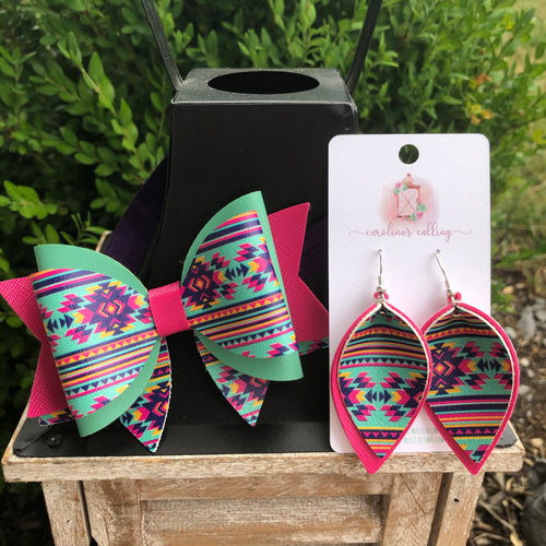 Mommy and Me Aztec Bow or Earrings