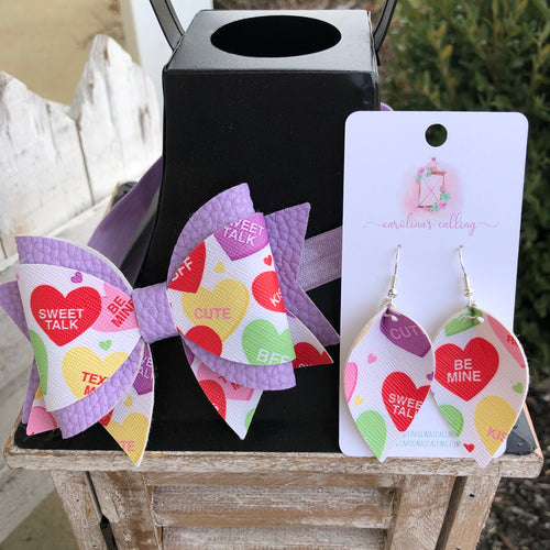 Mommy and Me Valentines Day Bow or Earrings