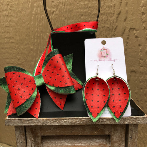 Mommy and Me Watermelon Bow or Earrings