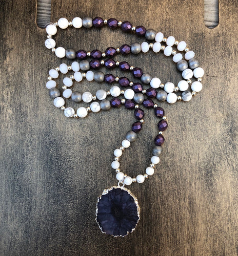 Purple Solar Agate Necklace