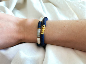 Navy Heishi Bracelet