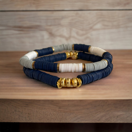 Navy Heishi Bracelet