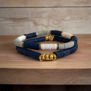 Navy Heishi Bracelet