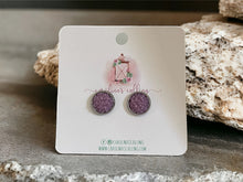 Load image into Gallery viewer, Lavender Druzy Studs