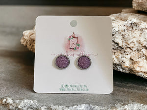 Lavender Druzy Studs