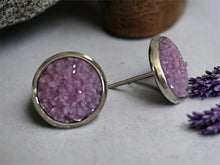 Load image into Gallery viewer, Lavender Druzy Studs
