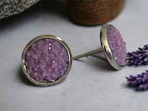 Lavender Druzy Studs