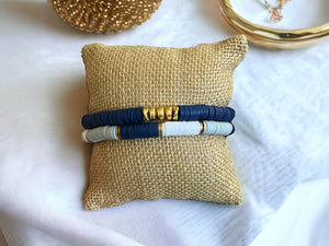 Navy Heishi Bracelet