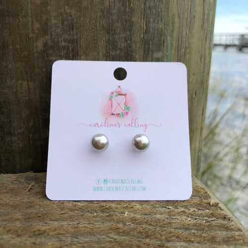 Silver Pearl Studs
