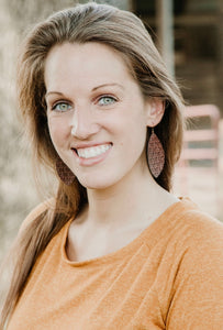 Brown Basket Weave Textured Earrings