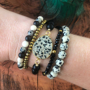 Dalmatian Jasper Pendant Bracelet