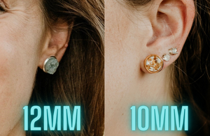 Black and Gold Tear Drop Studs