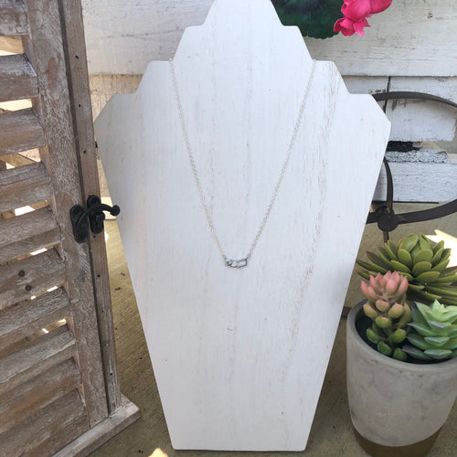 Silver Howlite Chevron Pendant Necklace