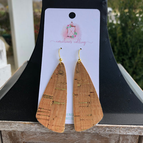 Gold Flake Cork Earrings