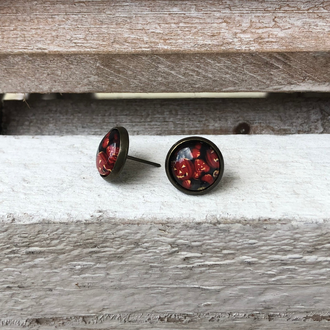 Jack-O-Lantern Stud Earrings