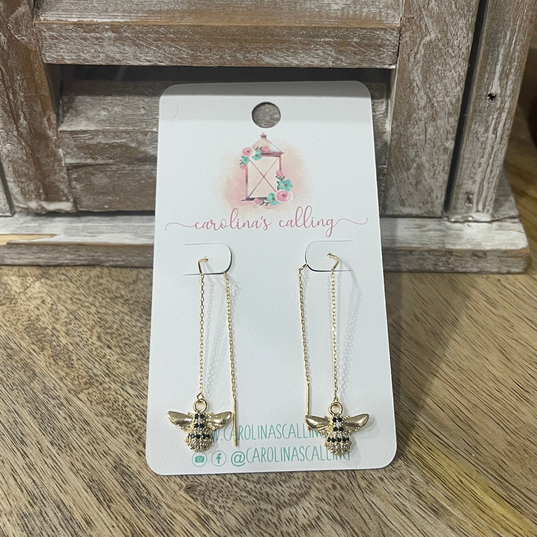 Honey Bee Threader Earrings
