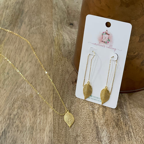 Banana Leaf Necklace or Earrings