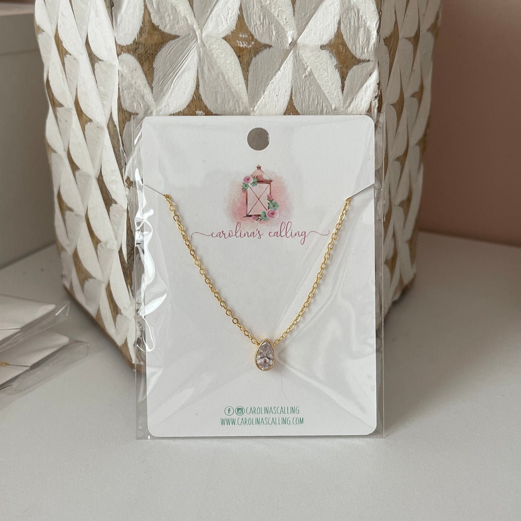 Gold Tear Drop Necklace
