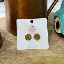 Load image into Gallery viewer, Autumn Glitter Druzy Studs