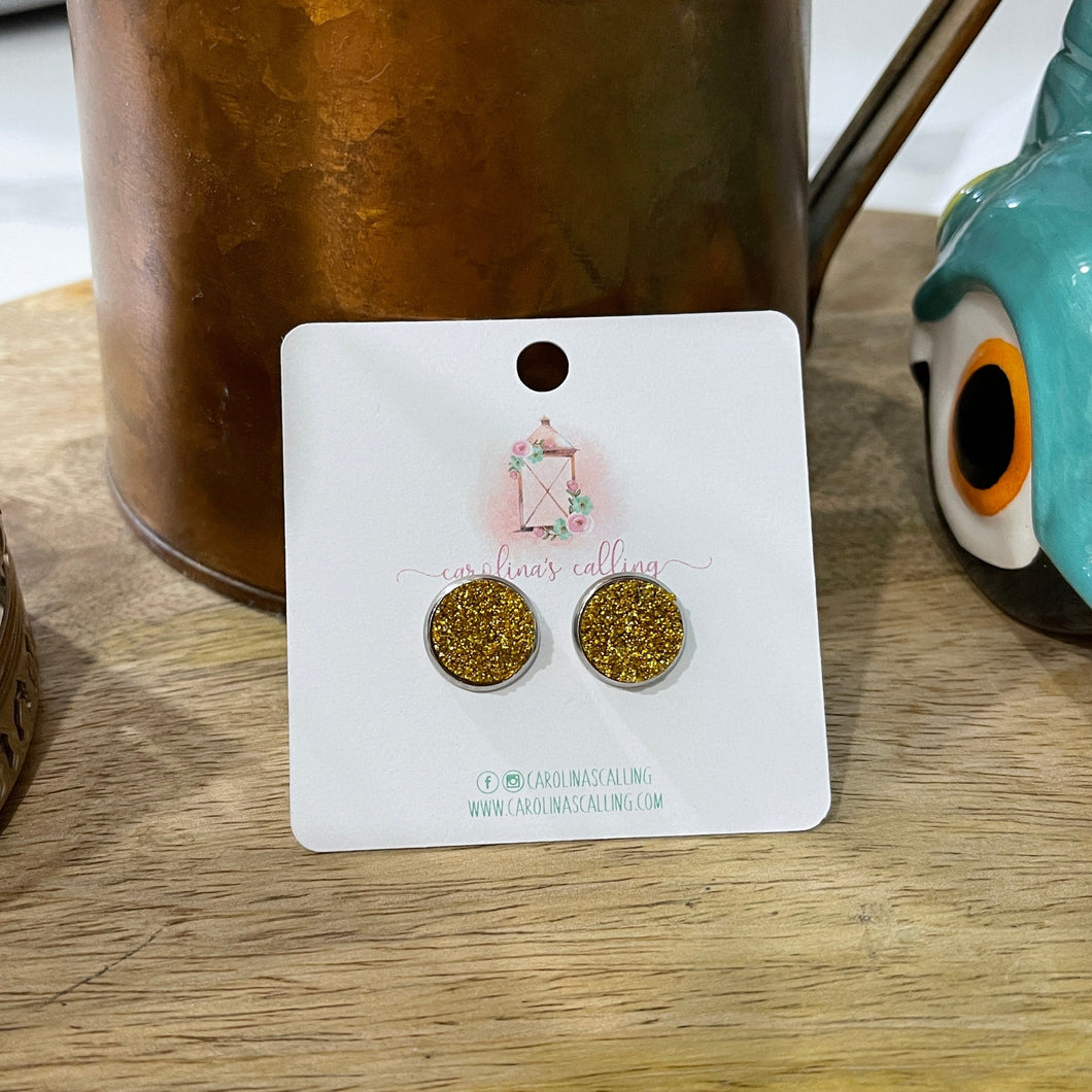 Autumn Glitter Druzy Studs