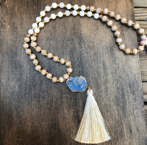 Ocean Beach Wood Tassel Necklace
