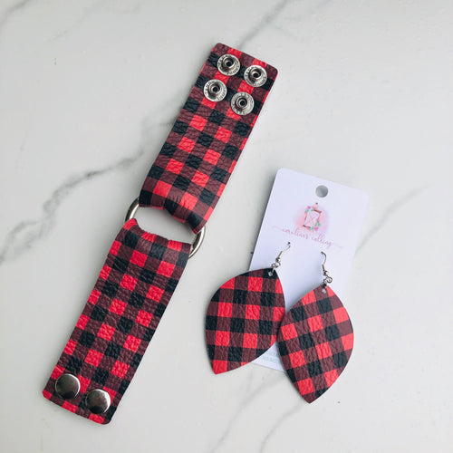 Buffalo Plaid Cuff Bracelet or Earrings