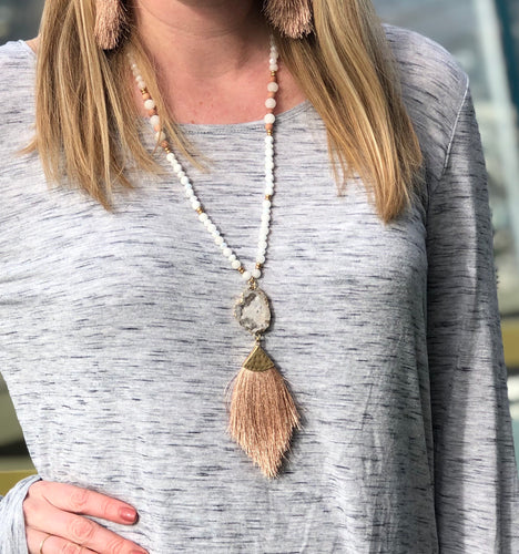 Mauve Tassel Necklace