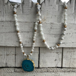 Blue Howlite Druzy Necklace