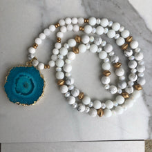 Load image into Gallery viewer, Blue Howlite Druzy Necklace