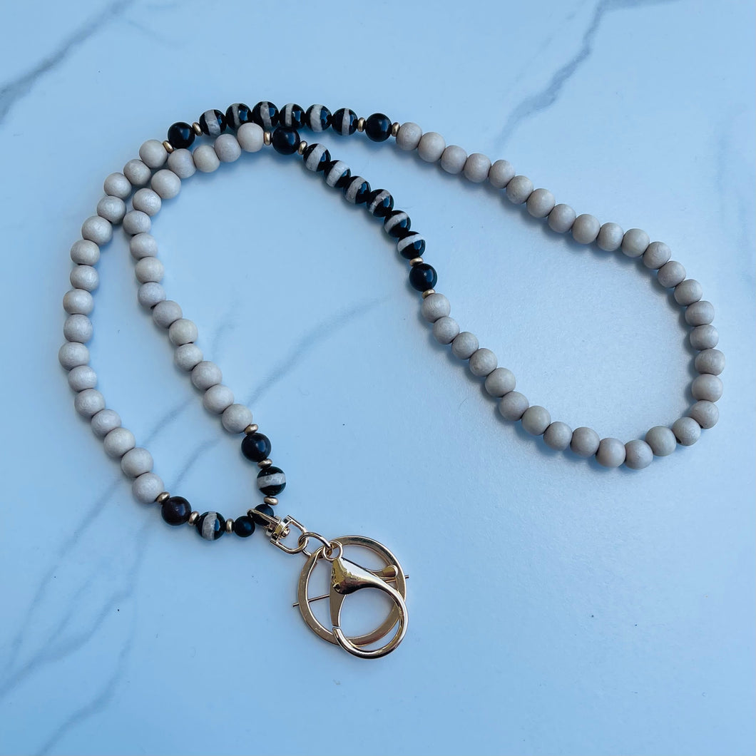 Hello Fall Tibetan Beaded Lanyard
