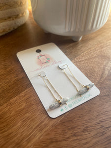 Gold Howlite Threader Earrings